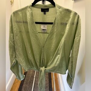 NWT Lucy Paris Gloria Txtrd Tie Top
